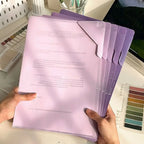 Creative Large Capacity File Folders Waterproof L-Shaped File Organizer Plastic Sorting Storage Document Bag For Student