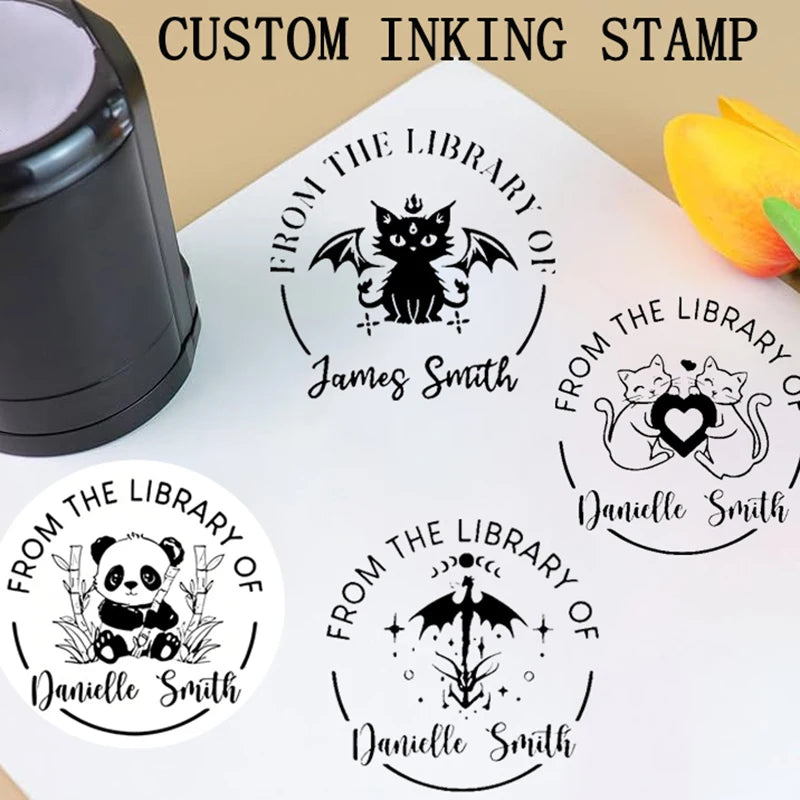 Custom Self-Inking Stamp 25/30/40/50mm Round Logo Design P Personalized Press-type Inking Stamp for Wedding Invitation Envelope