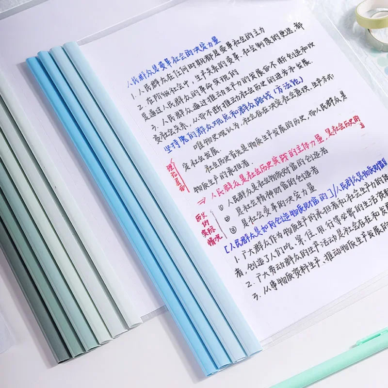 10pcs Transparent File Document Thicken Draw Rod A4 Folder Test Paper Storage Bag Clip Office Folder Organizer Office Supplies