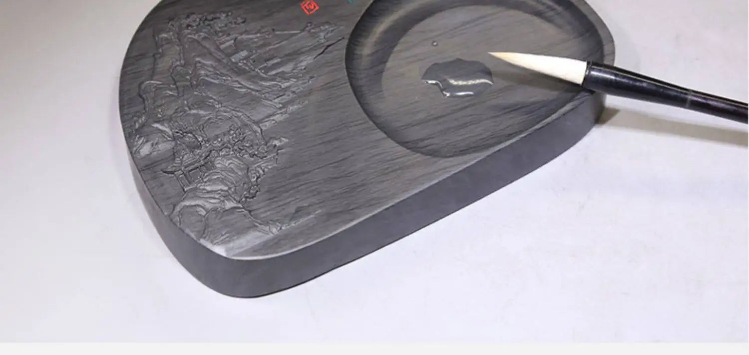 Exquisite Traditional Portable Lightweight Calligraphy Inkstones Huizhou Ink Slabs Perfect for Brush Writing Students Inkstone