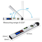 2025 Hot Sale 400mm/16inch  0-225 Degree Protractor Spirit Level Digital Angle Finder Gauge Meter Angle Finder with Level Bubble