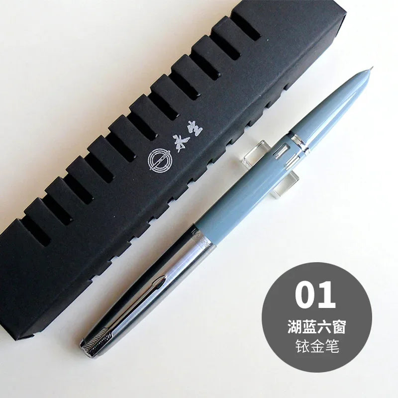 NEW Wingsung 601 Press Piston Fountain Pen Iridium EF/F Nib Steel Cap Vacumatic Resin Ink Pen School Stationery Office Supplies