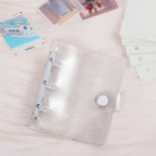 Portable Mini Handbook Glitter Notebook Pages Transparent Binder Notebook Cover Card Organizer 3 Hole Binder Clip Photo album