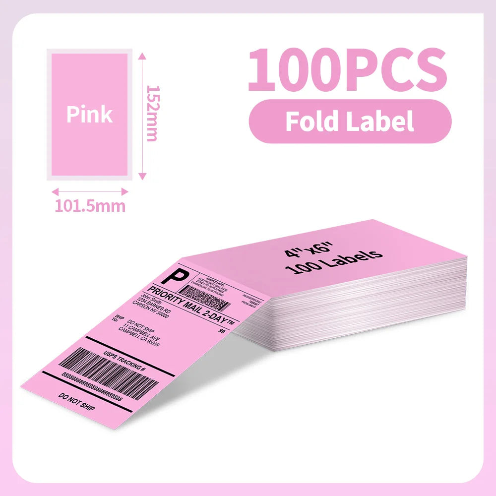 100 Sheet Phomemo A6 Size Shipping Labels 100x150mm Thermal Label Stickers Roll for PM-241BT/D520/246S Waybill Printer Labeler