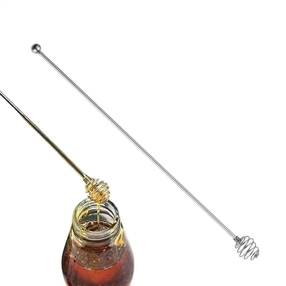 4pcs Mixing Spoon Reusable Coffee Stirrers Long Handle Multi-Function Drink Stirrers Silvery Decorative Stirring Rod Kitchen
