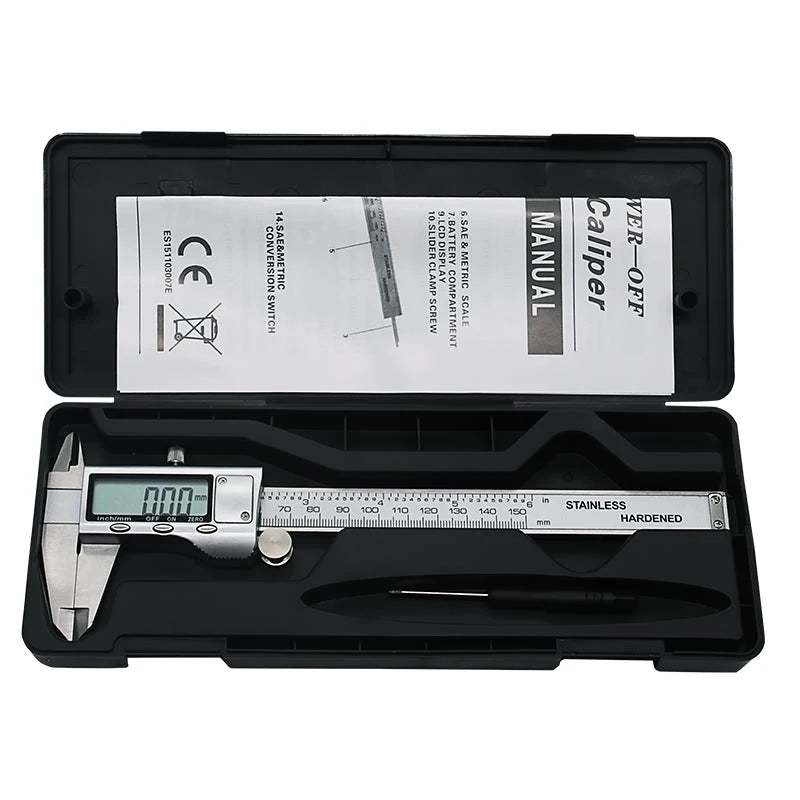 0-150mm Vernier Caliper Stainless Steel LCD Digital Caliper 6 inch Instrument Depth Measuring Tools by