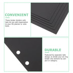5Pcs A5 Black Page Dividers with Tabs for 6 Ring Binder Sturdy Plastic Index Dividers Binder Organizer for Planner Notebook File