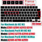 Keyboard Cover for 2022-2024 M4 M3/M2/M1Chip Pro 14"/16" A3401/A2992/A2779/A2991/A3403 MacBook Air 15.3"/13.6" A3113/A3114/A2941