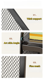 Desk Stationery Organizer Creative Metal Pen Holder Pencil File Storage Rack 7 Grid Storage Box Divided Container Office Access