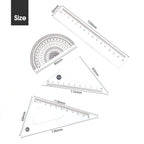 8 In1/Set Compass Ruler Iron Box Binding Mathematical Geometry Plate Stationery Math For Students Drawing,Protractor Accessori