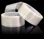 5mm-100mm 50M Strong Glass Fiber tape Transparent Striped Single Side Adhesive Tape Industrial Strapping Packaging Fixed Seal