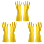 3 Pairs for Kitchen Washing Bowl Washing Clothes Vegetable Cleaning Household Latex Dish Washing Gloves Women's Household