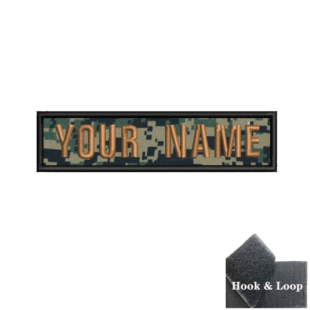 1PC 10cmX2.5cm Custom Personalized Name number Patch Stripes Badge tags chevrons Armband Iron On Or Hook Loop embroidered