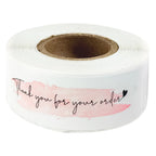 120Pcs/roll Thank You For Your Order Stickers Pink Labels For Envelope Sealing For Small Business Decor Sticker Stationery
