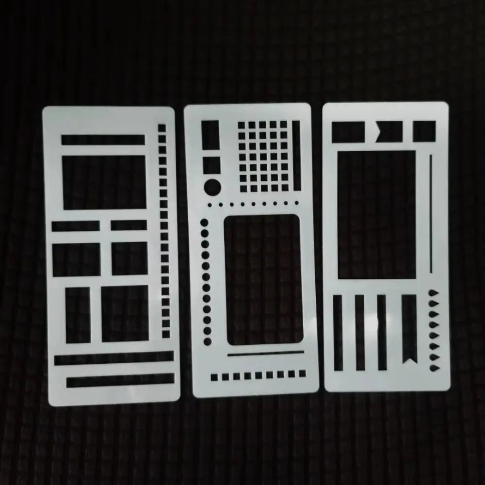 Dot Grid Flexible Record Template Checklists Boxes Lines Stencils Handmade Template Ruler Educational Drafting Tool
