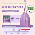 100Pcs Purple Drawstring Trash Bags Thick Leak-Proof Disposable Plastic Bags For Kitchen Bathroom Bedroom Living Room