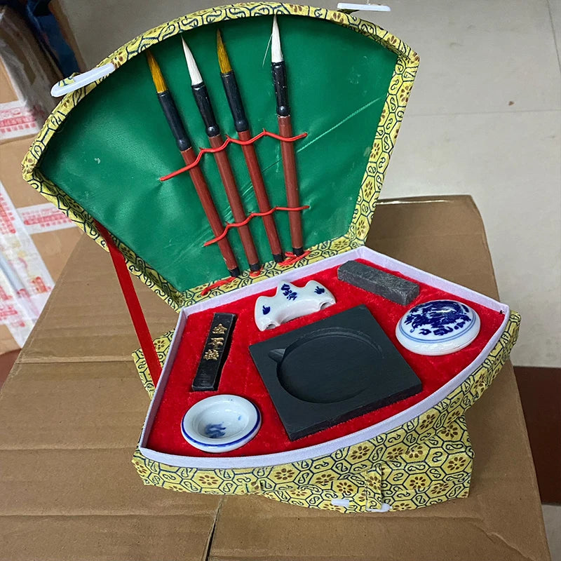 Chinese Calligraphy Kit for Beginners 1Set Writing Brush Pen Ink Sumi Art Decor Traditional Calligraphy Set School Supplies