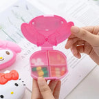 Sanrios Mini Organizer Case Anime Hellokittys Travel Pill Organizer Cute Mymelody Portable Medicine Vitamin Holder Containers