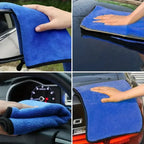 1-5 pcs Microfiber Car Washing Towel Soft Quick Drying Windows Mirrors Wiping Rags Home Double Layer Cleaning Cloths 500GSM
