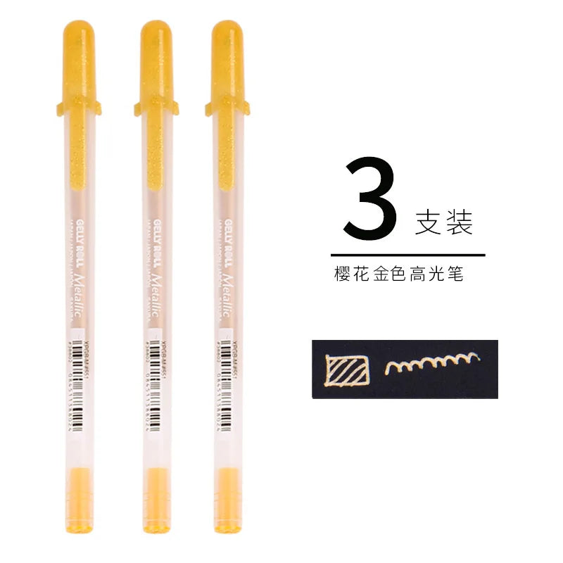 Sakura Gelly Roll Gel Pens 3/5PCS Classic Highlight Pen Gel Ink Pens Bright White Highlight Sketch Markers Color Highlighting