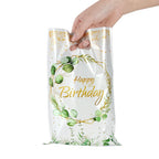 Green Eucalyptus Leaf Disposable Tableware Paper Plate Cup Napkin Banner Kids Adult Happy Birthday Birthday Party Decor Supplies