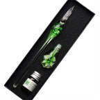 Signature Floral Dip Pen  Craft Vintage Smooth Glass Fountain Pen Calligraphy Filling Ink Dipping Ink Pen Writing Tool