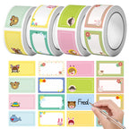 1Roll(120Pcs) Cartoon Name Tags Stickers 16 Designs Decals Kids Teacher Reward Labels School Supplies Various Gift Packaging