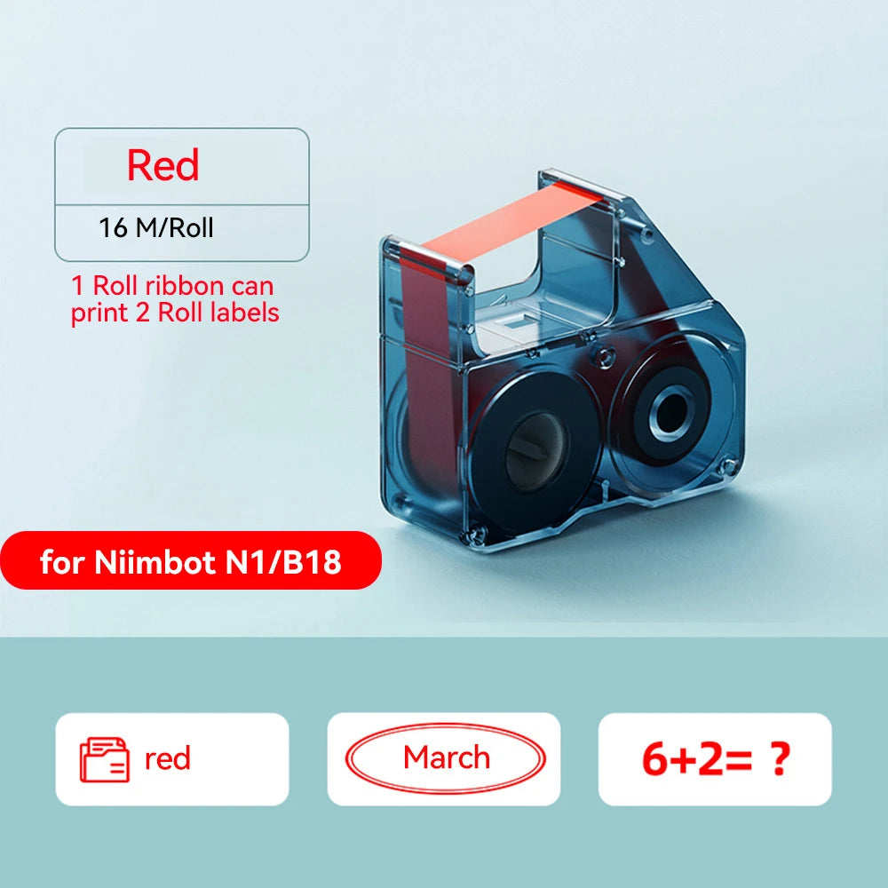 Niimbot N1/B18 Thermal Transfer Label Printer Label Maker with Black Ribbon Paper Tag Sticker for Home Office Jewelry Garden
