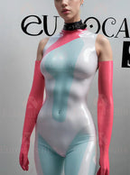 latex fetish gloves women  gummi wetlook long opera sexy glooves