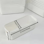 4pcs White Plastic Storage Boxes - Suitable for Drawer, Shelf, Wardrobe,Office, Bedside - Store Phone Cases,Socks- Space-Saving