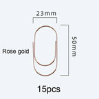 Factory Supply 25pcs/15pcs 50x25mm Large Size Paper Clips 4 Colors Available Large Wide Paper Clips on Promotion