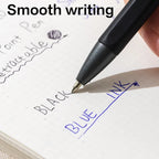 DELI Smooth Writing Ballpoint Pens 0.7mm Black and Blue Ink Pens 12PCS Pack of Retractable Ball Pen for Office School Home