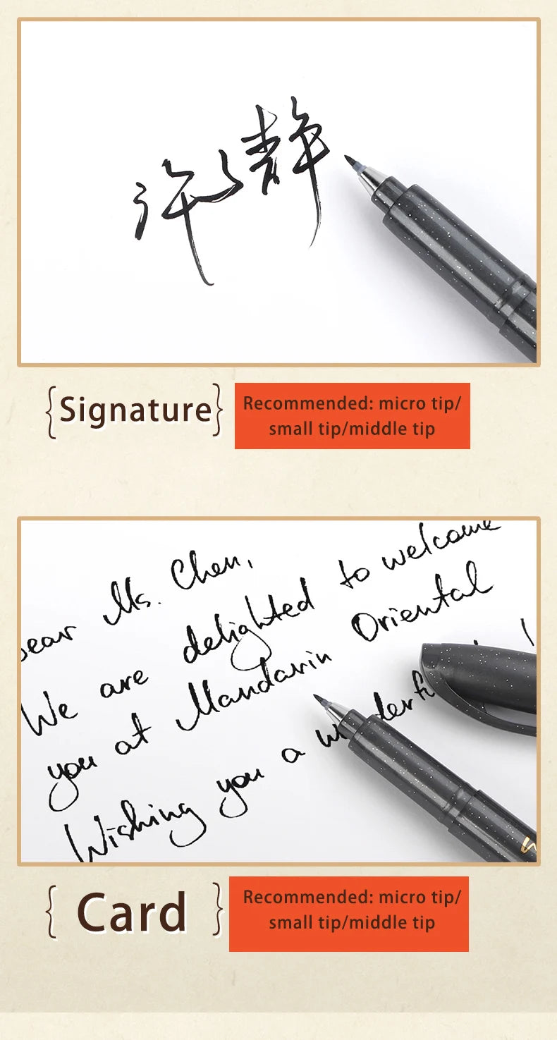 BAOKE 4-Size Calligraphy Pen Set for Writing, Drawing & Hand Lettering, Black Ink Brush Markers for Art, Calligraphy, Sketching