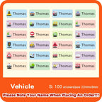 Custom Hebrew Waterproof Self-adhesive Baby Name Sticker Personalized Kids School Label Kindergarten Stationery Tag