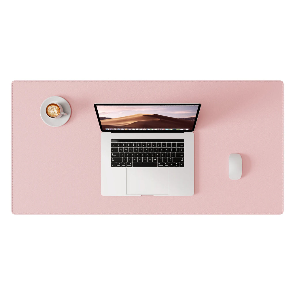 Desk Pad Protector, Mouse Pad, Office Desk Mat, Non-Slip with Stitched Edges PU Leather Desk Blotter for Office Home School