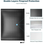 Fireproof Money Bag Flame Resistant Waterproof Document File Pouch Cash Bank Deposit Safe Storage With Pockets Zippers