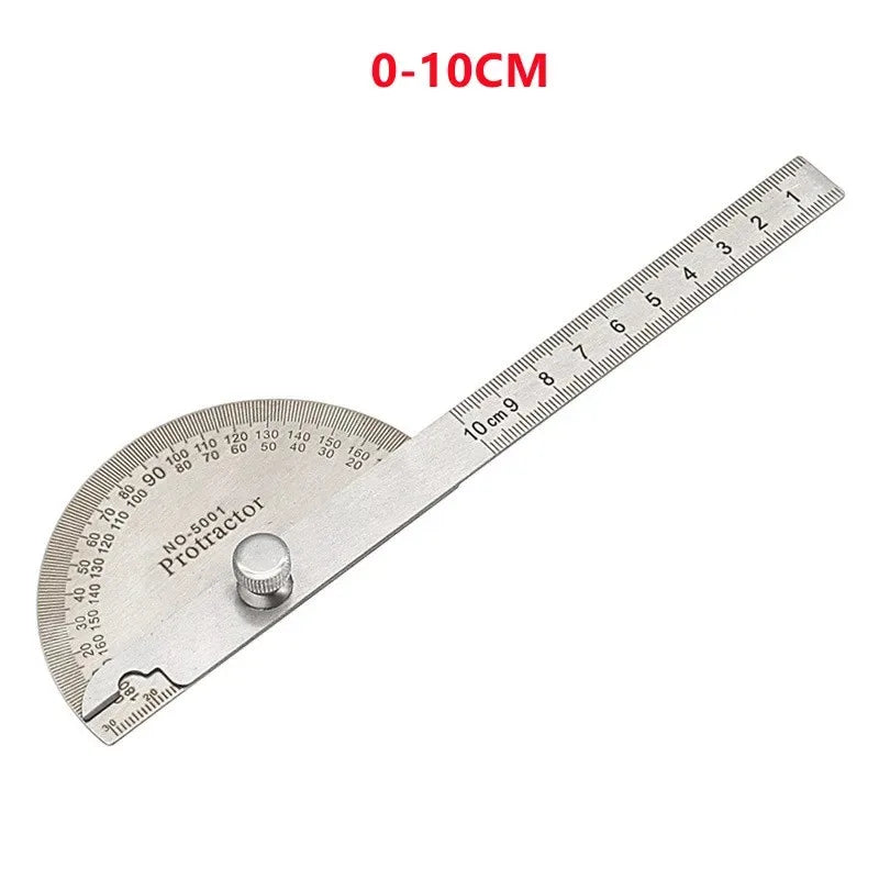 180 Degree Protractor Metal Angle Finder Angle Ruler Woodworking Tools Measuring Ruler Angle Meter Stainless Steel Goniometer