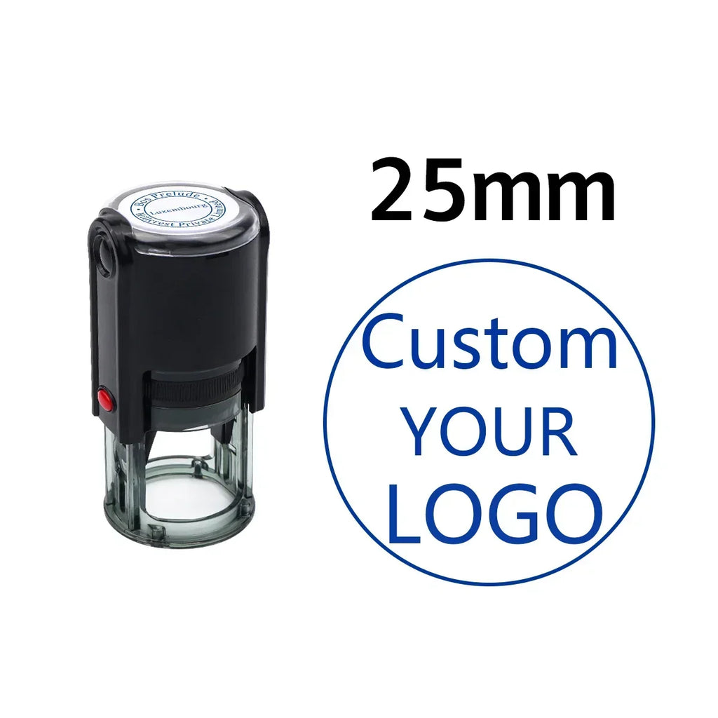 Custom Self-Inking Stamp 25/30/40/50mm Round LOGO Design Personalized Text Press-type Inking Stamp for Wedding Invitation Envelo
