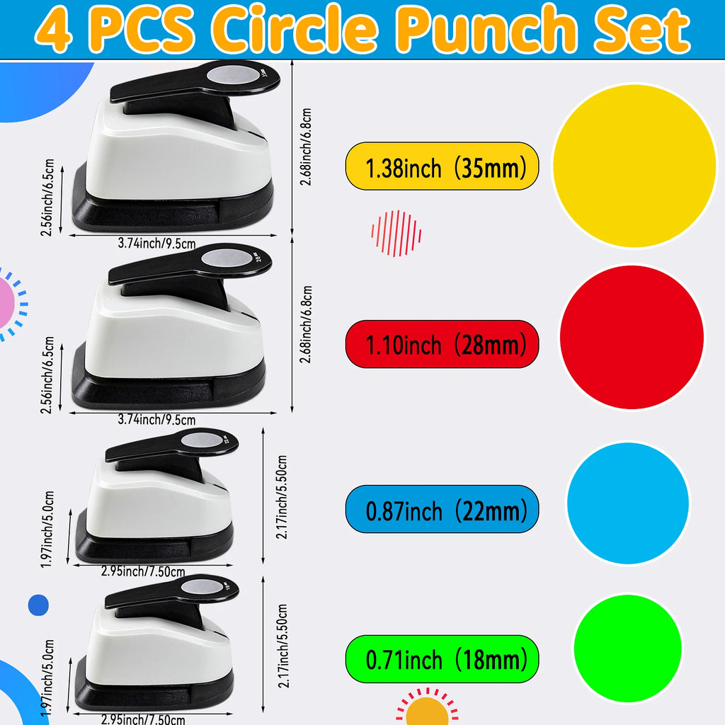 3pcs Circle Paper cutter for crafts Hole Punches Tool Set 3/8 5/8 1 inch 25 16 9mm Paper Crafts Shapes for cardmaking scrapbook