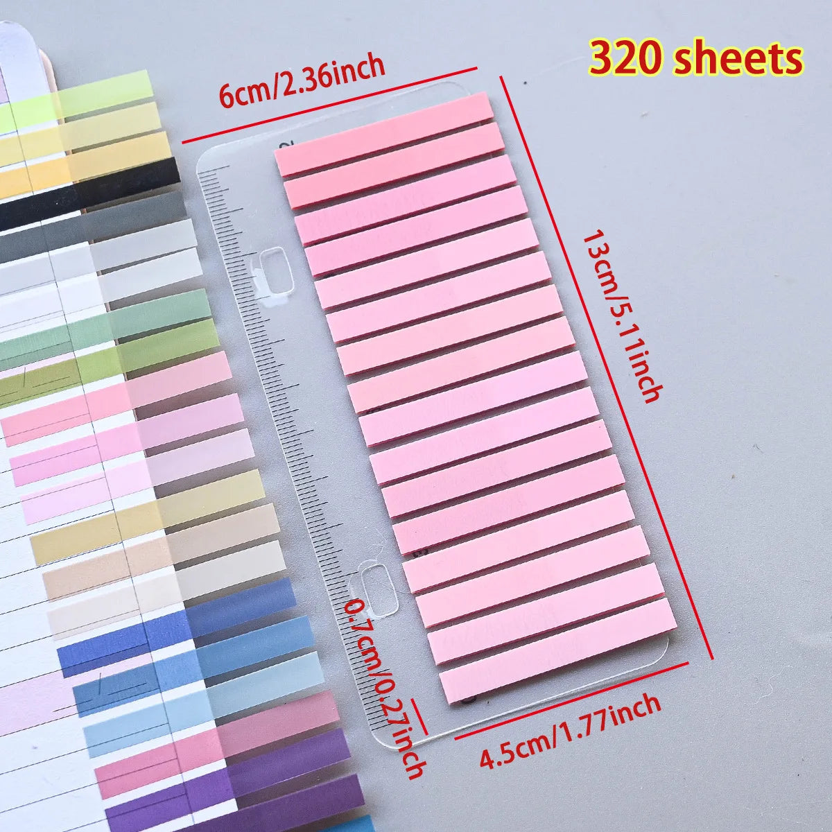 320PCS Clear Sticky Notes Self-Adhesive Colorful Memo Pads for Office School Book Annotation Index Tabs Stationery