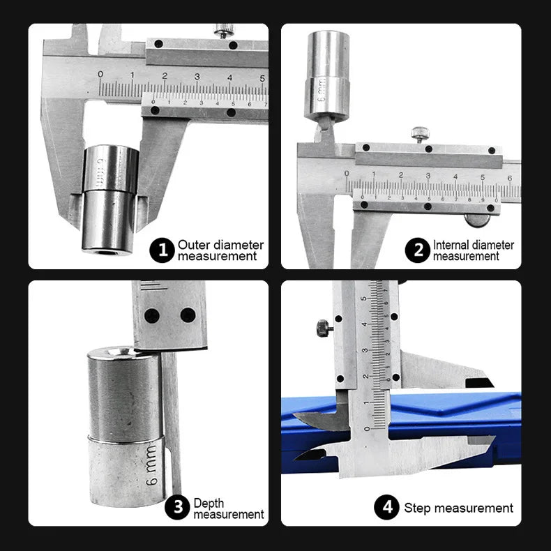 Professional Industrial Vernier Caliper Carbon Steel Four Use Metric Precision Measuring Tool Precision Measurement