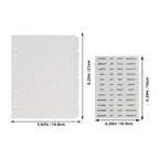 A5 Divider Tabs With Monthly Stickers 6-Hole Round Ring Transparent Pp Insertable Dividers For Loose Leaf Notebook Binder