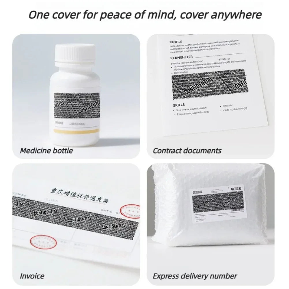 Roller Privacy Stamp Confidential Seal Garbled Ink Smear Pen for Information Concealment Express Package Document Security Tool