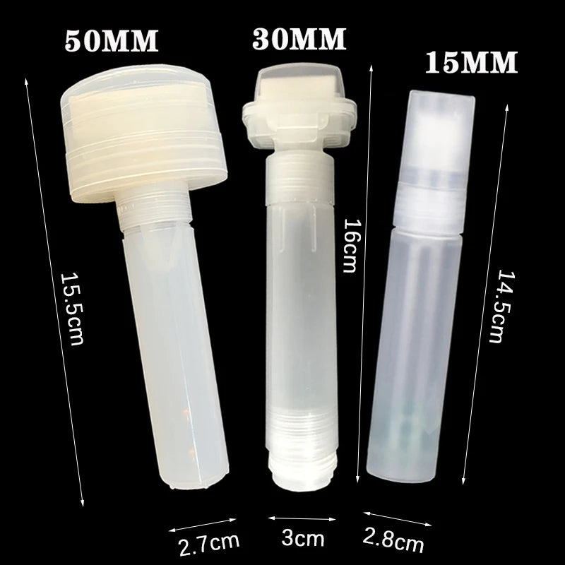 High-capacity 15MM 30MM 50MM Plastic Empty Pen Rod Barrels Tube for Graffiti Pens Liquid Chalk Markers Paint Pen Accessories