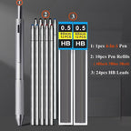 Multifunctional 4-color-in-one gravity-sensing pen metal ballpoint pen/Mechanical Pencil,Black/Red/Blue Ink Oil Signing canetas