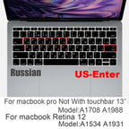 Russian Silicone Keyboard Cover Protector for Macbook Air13/12/15/16Pro Touchbar A2992/A3113/A2941/A1990/A3114/A2289A2337/A2141