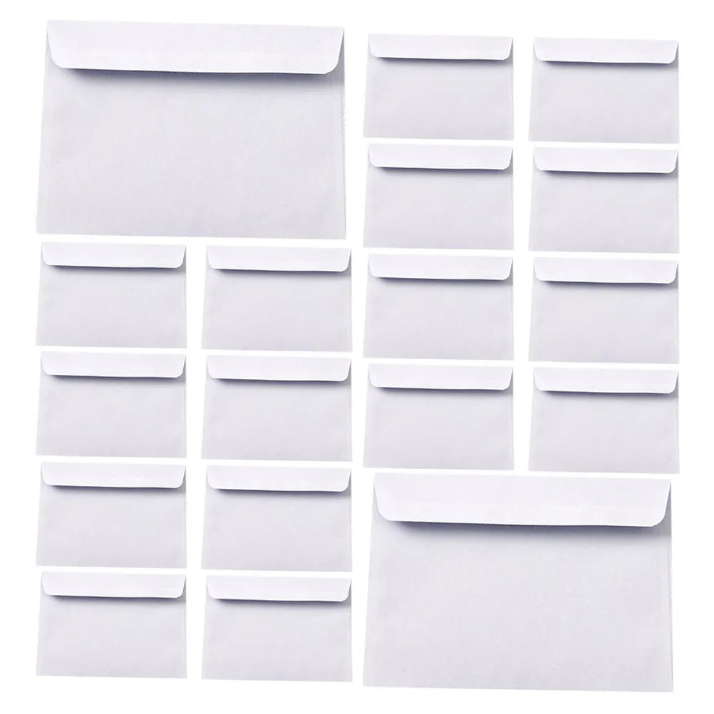 100Pcs White Business Envelopes Security Pattern Self-Seal Confidential Mailers for Office Documents Letter Size Plain Envelopes