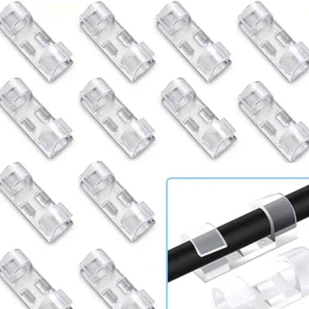 5/20PCS Adhesive Cable Clips Organizer Clips USB Wire Winder Holder Desk Cord Management For Earphone Mouse Cable in Home Office