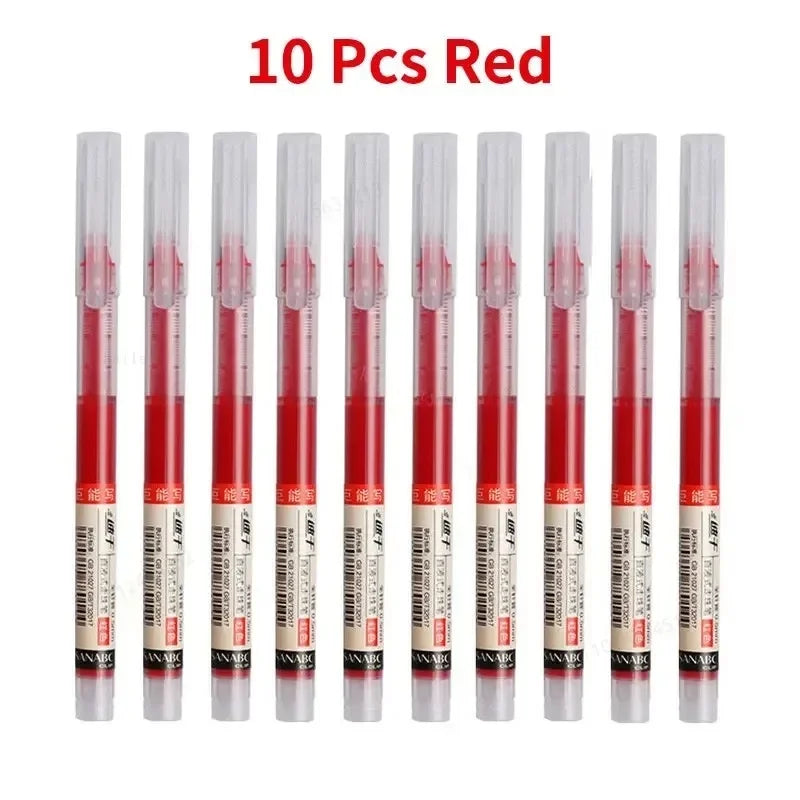 1-20Pcs Needle Type Gel Ink Pens Black/Blue/Red 0.5mm Liquid Ballpoint Pen Students Stationery School Office Writing Tool