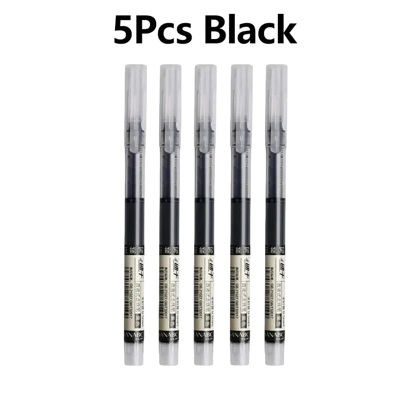 1-20Pcs Needle Type Gel Ink Pens Black/Blue/Red 0.5mm Liquid Ballpoint Pen Students Stationery School Office Writing Tool